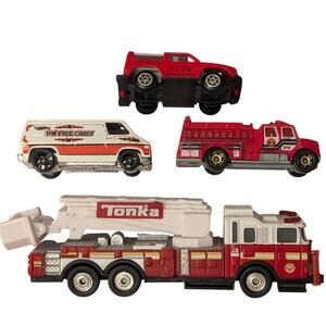 Toy Vehicles Fire Truck Bundle Tonka/Matchbox/Hotwheels